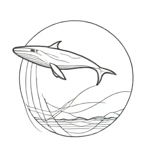 whale masculine abstractive minimal tattoo with narrow lines tattoo design idea