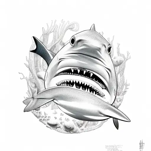 Reef shark tattoo design idea