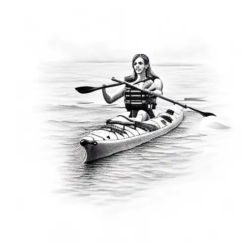 Kayaking in France tattoo design idea
