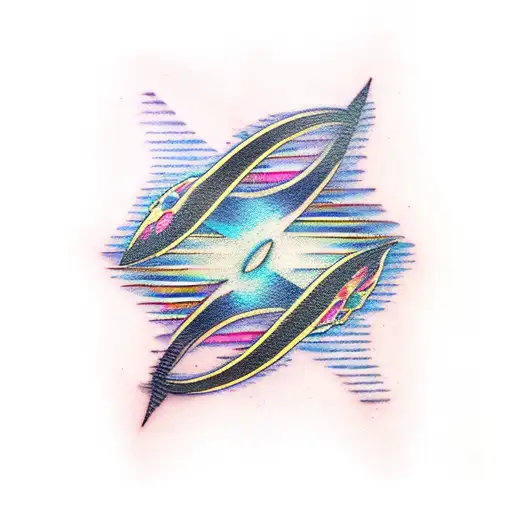 three ripples in water in black, hot pink, and velvet purple tattoo design idea