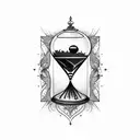 broken hourglass tattoo design idea