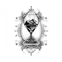 broken hourglass tattoo design idea