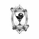 broken hourglass tattoo design idea