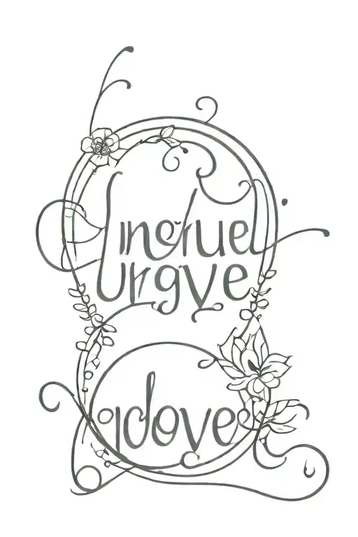 Words "Unrequited Love" tattoo design idea