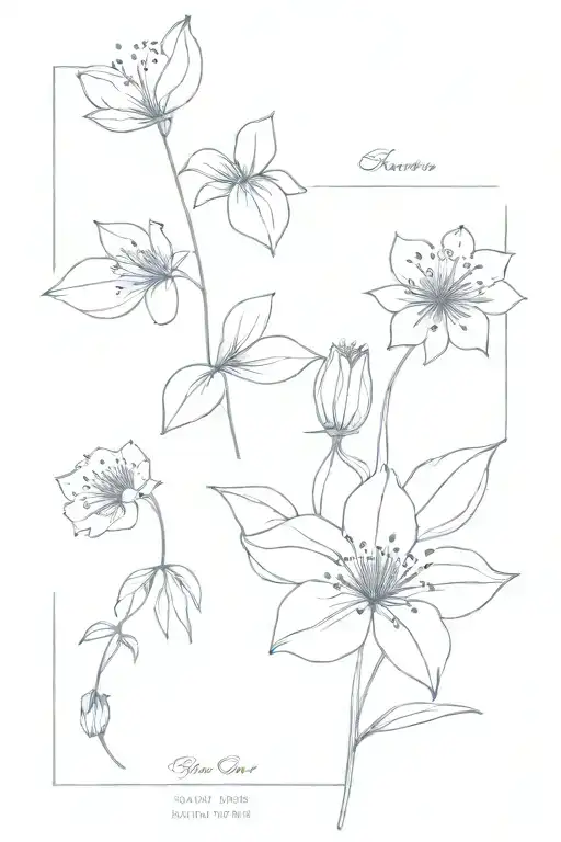 may and March birth flower tattoo design idea