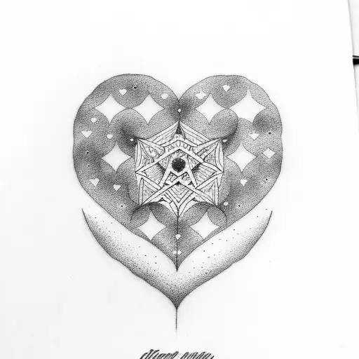 heart moon stars tattoo design idea