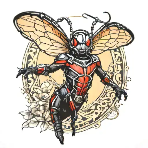 ant man standing tattoo design idea