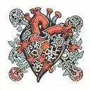 puzzle pieces forming a heart shape tattoo design idea