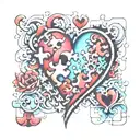 puzzle pieces forming a heart shape tattoo design idea