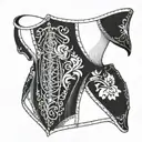 under bust corset tattoo design idea