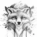 fox and a wolf tattoo design idea