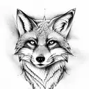 fox and a wolf tattoo design idea