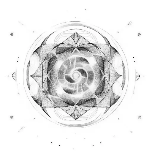 spinning top inside a wormhole tattoo design idea