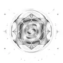 spinning top inside a wormhole tattoo design idea