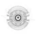 spinning top inside a wormhole tattoo design idea