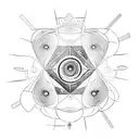 spinning top inside a wormhole tattoo design idea