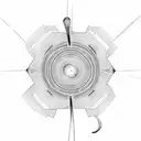 spinning top inside a wormhole tattoo design idea