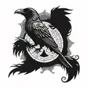 raven and St Christopher tattoo design idea