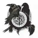 raven and St Christopher tattoo design idea