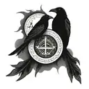 raven and St Christopher tattoo design idea