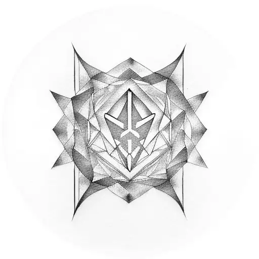 A design of a vinyl record with the Linkin Park symbol in dotwork style tattoo design idea