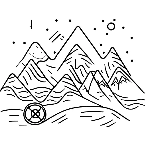 2 pairs of skis and a snowboard simple tattoo design idea