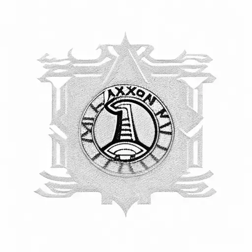 The Ajax Amsterdam logo incorporated with hieroglyphics tattoo design idea