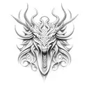 A mythical creature inspired by the Ajax Amsterdam logo in dotwork style tattoo design idea