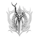 A mythical creature inspired by the Ajax Amsterdam logo in dotwork style tattoo design idea