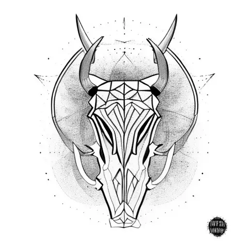 Blackwork tattoo flash. Bull Skull. Sacred geometry. Vector illustration  isolated on white. Tattoo design, mystic symbol, dark romance, astrology.  Stock Vector by ©Spline03.mail.ru 171435514