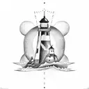 old school tattoo lighthouse tattoo design idea