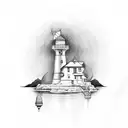 old school tattoo lighthouse tattoo design idea