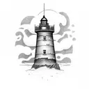old school tattoo lighthouse tattoo design idea