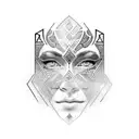 a face in a tribal  tattoo design idea