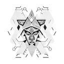 a face in a tribal  tattoo design idea
