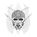 a face in a tribal  tattoo design idea