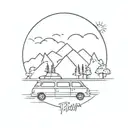 road trip tattoo design idea