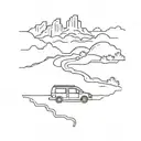 road trip tattoo design idea