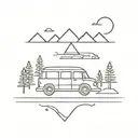 road trip tattoo design idea