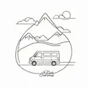 road trip tattoo design idea
