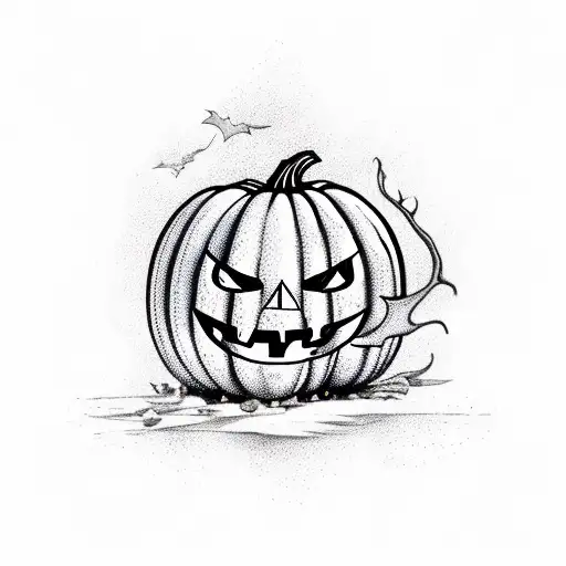 jack o lantern pike tattoo design idea