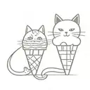 ice cream cone and cat bell tattoo design idea