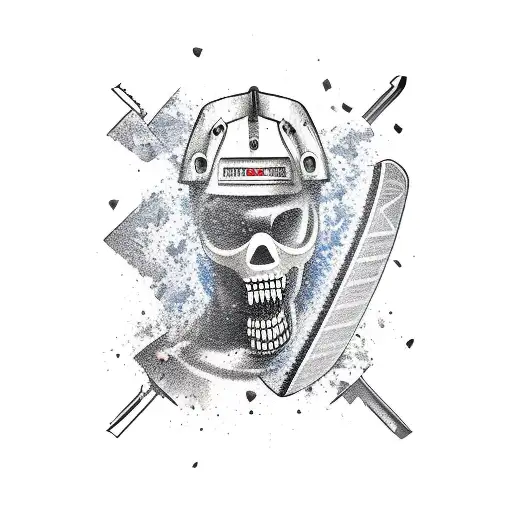  chainsaw around arm tattoo design idea
