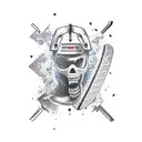  chainsaw around arm tattoo design idea