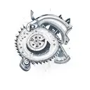  chainsaw around arm tattoo design idea