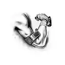  chainsaw around arm tattoo design idea