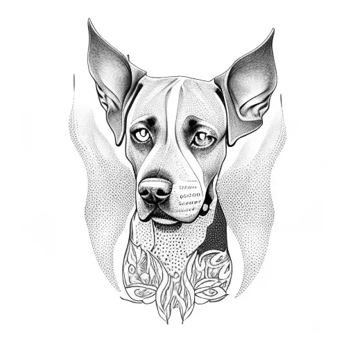 German shorthaired pointer dog with fields woods tattoo design idea