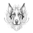 German shorthaired pointer dog with fields woods tattoo design idea