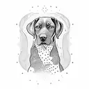 German shorthaired pointer dog with fields woods tattoo design idea