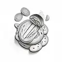 bread and salt  tattoo design idea